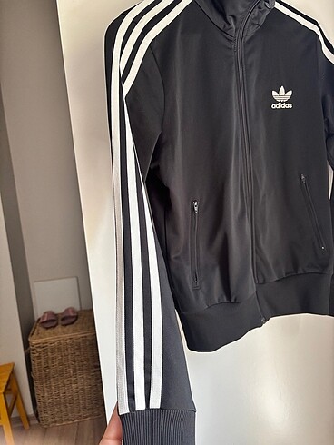 s Beden siyah Renk Adidas Klasik Siyah Fermuarlı Ceket