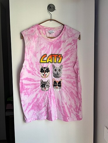 Twist Pembe Kolsuz Oversize Tişört