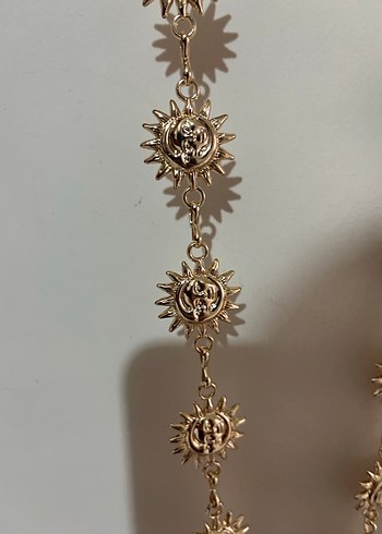 Uzun Zincirli Bohem Güneş Desenli Kemer - Görsel 3