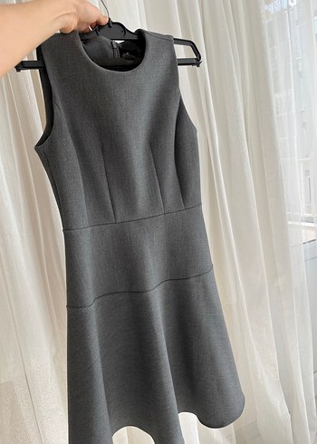 Gri Kolsuz Midi Elbise - Görsel 2