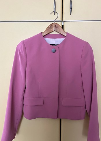 Pembe Düğmeli Kadın blazer - Görsel 2