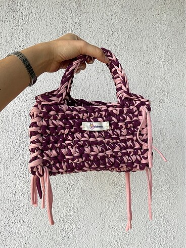 Cherry penye ip tasarım çanta
