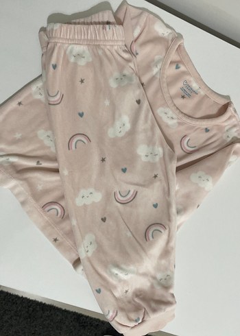 Pembe Bulut Desenli Kız Pijama Takımı - Görsel 3