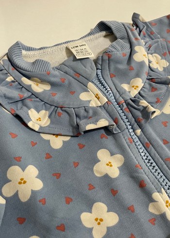 Çiçek Desenli Mavi Bebek Kız Takımı - Görsel 4