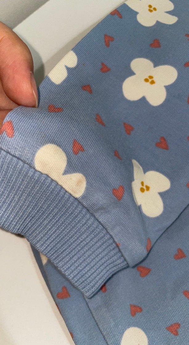 Çiçek Desenli Mavi Bebek Kız Takımı - Görsel 3