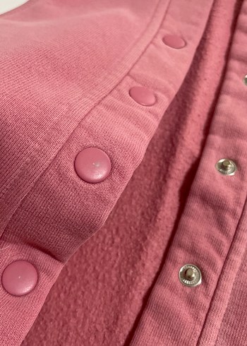 Düğmeli Pembe Kız Çocuk Yeleği - Görsel 3