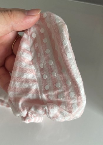 Beyaz pembe çizgili pijama tulum - Görsel 4