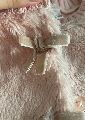 Kız Çocuk Pembe Kürklü Triko Yelek - Görsel 2