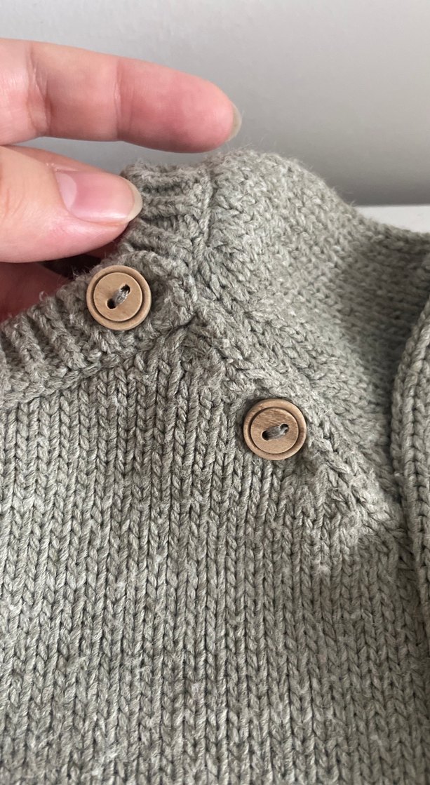 Açık haki kız- Erkek Çocuk köpek Nakışlı Örgü Kazak - Görsel 4