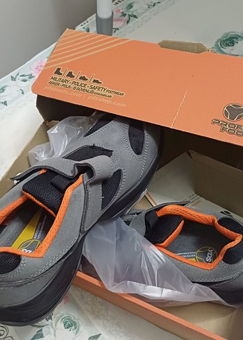 Gri Erkek Spor Ayakkabı - Cırt Cırtlı YDS işçi ayakkabı kutusund - Görsel 4