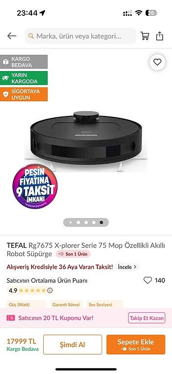 Tefal akılı süpürge