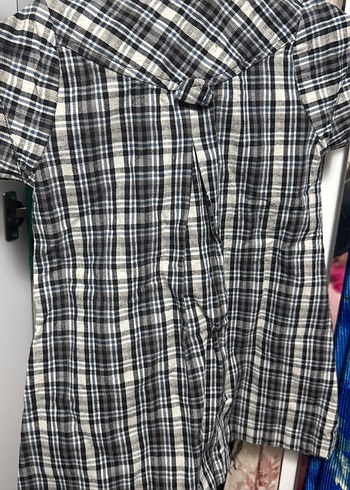 Ekoseli Düğmeli Kız Çocuk Gömlek - Görsel 2