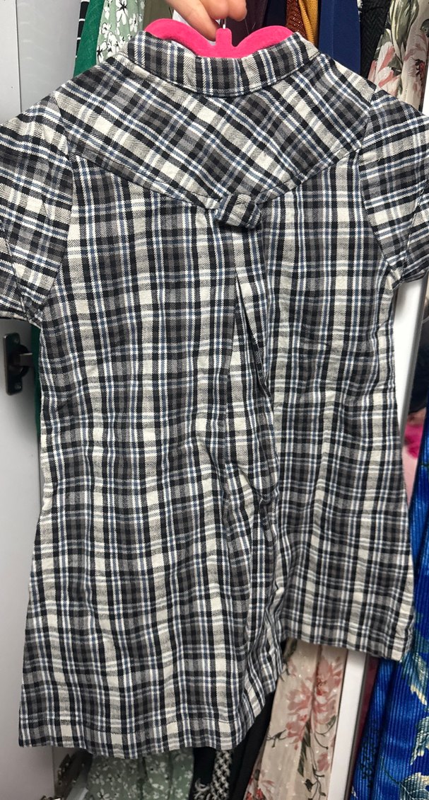 Ekoseli Düğmeli Kız Çocuk Gömlek - Görsel 2