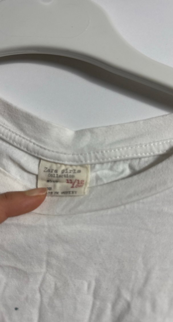 Beyaz Kız Çocuk Baskılı Kısa Kollu Tişört - Görsel 2