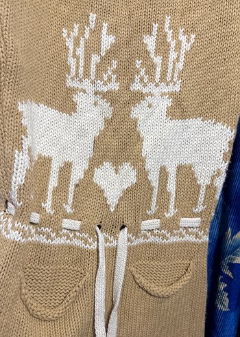 Bej Nakışlı Örgü Kadın Elbise - Görsel 2