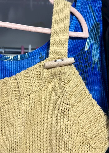 Bej Nakışlı Örgü Kadın Elbise - Görsel 3