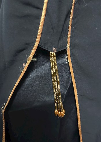 Boncuk İşlemeli Uzun Siyah Kadın Kınalık Elbise - Görsel 4