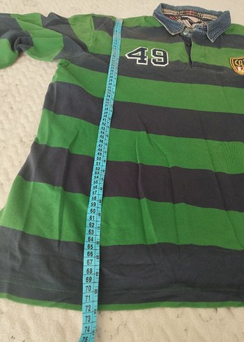 Gant Uzun Kollu Yeşil Çizgili Polo Tişört - Görsel 4