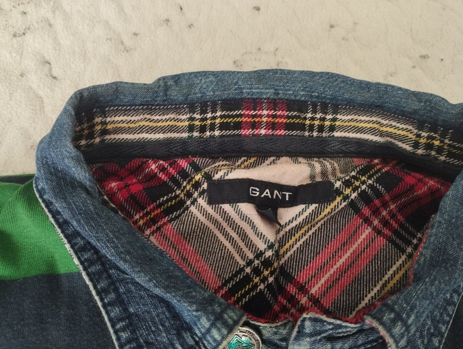 Gant Uzun Kollu Yeşil Çizgili Polo Tişört - Görsel 3