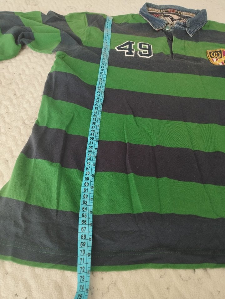 Gant Uzun Kollu Yeşil Çizgili Polo Tişört - Görsel 4