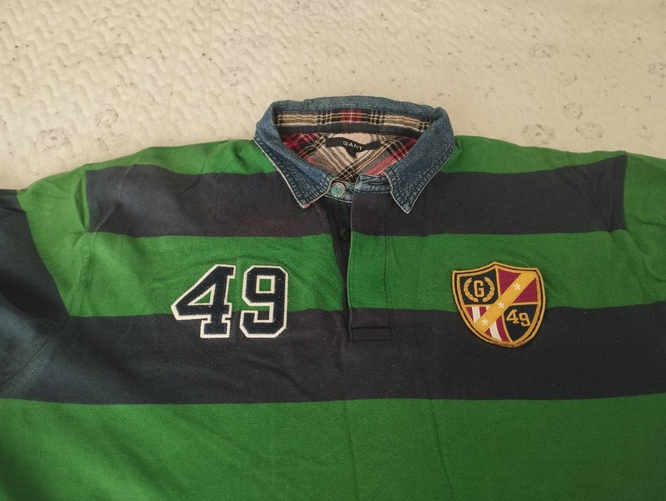 Gant Uzun Kollu Yeşil Çizgili Polo Tişört - Görsel 2