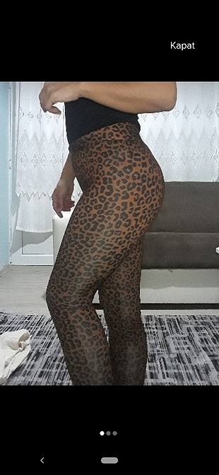 leopar desen kilotlu corap