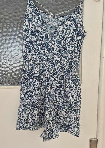 Mavi Desenli Bohem Kadın Tulum - Görsel 3