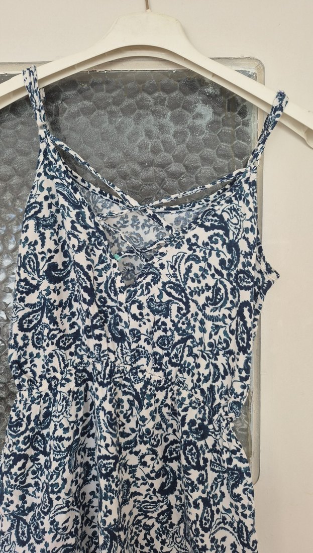 Mavi Desenli Bohem Kadın Tulum - Görsel 4