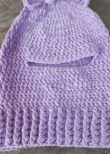 Mor Triko Kadın Bere Kulaklı - Görsel 2