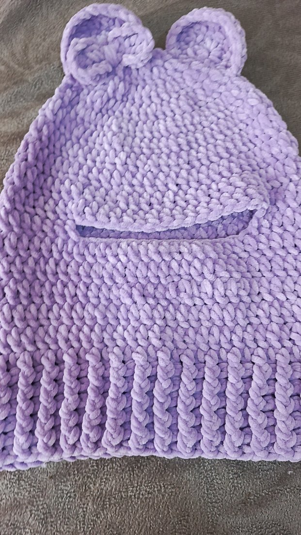 Mor Triko Kadın Bere Kulaklı - Görsel 2