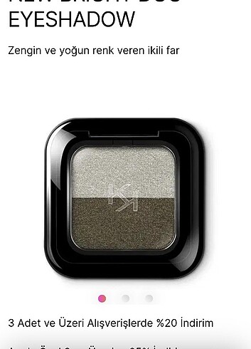 Kiko Bright Duo Eyeshadow no 16 Göz Farı Haki gümüş 