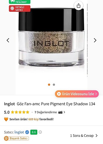 Inglot AMC Pure Pigment Eyeshadow 134 no far