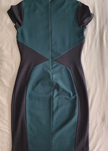 Boncuk Detaylı yeşil siyah elbise - Görsel 13