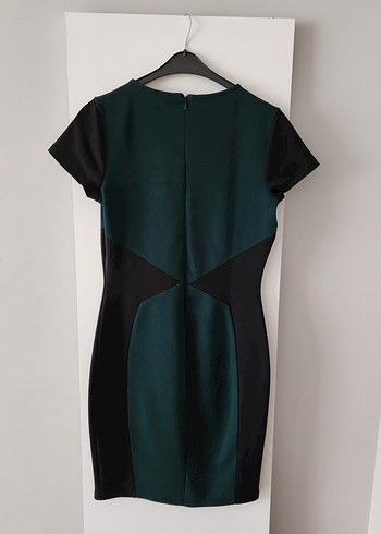 Boncuk Detaylı yeşil siyah elbise - Görsel 11