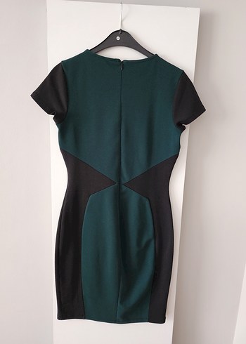 Boncuk Detaylı yeşil siyah elbise - Görsel 7