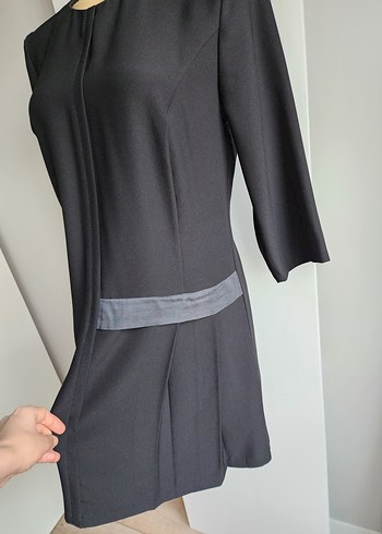 Adil Işık siyah pileli salaş uzun kollu elbise - Görsel 4