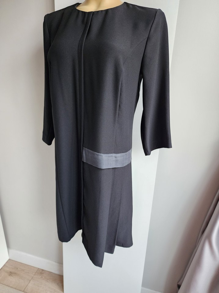 Adil Işık siyah pileli salaş uzun kollu elbise - Görsel 3