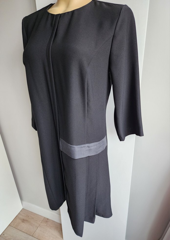 Adil Işık siyah pileli salaş uzun kollu elbise - Görsel 5