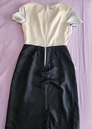 Bessini Drapeli Gri Siyah Kadın Ofis Elbisesi - Görsel 13