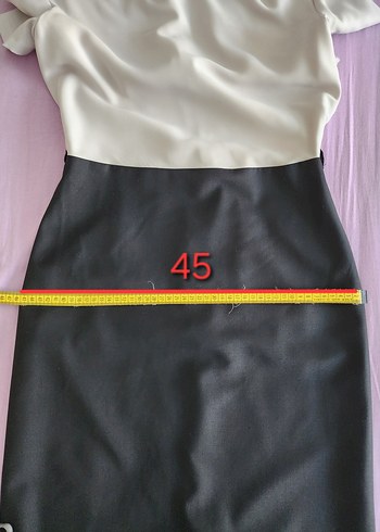 Bessini Drapeli Gri Siyah Kadın Ofis Elbisesi - Görsel 15