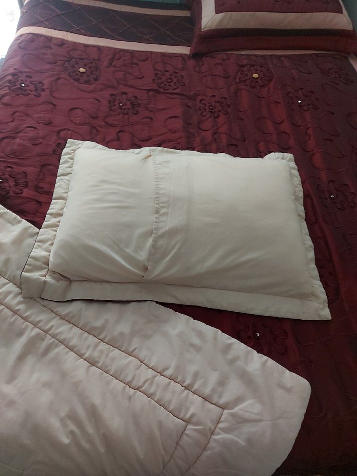 Bordo Nakışlı Yatak Örtüsü,Çift kişilik. - Görsel 5