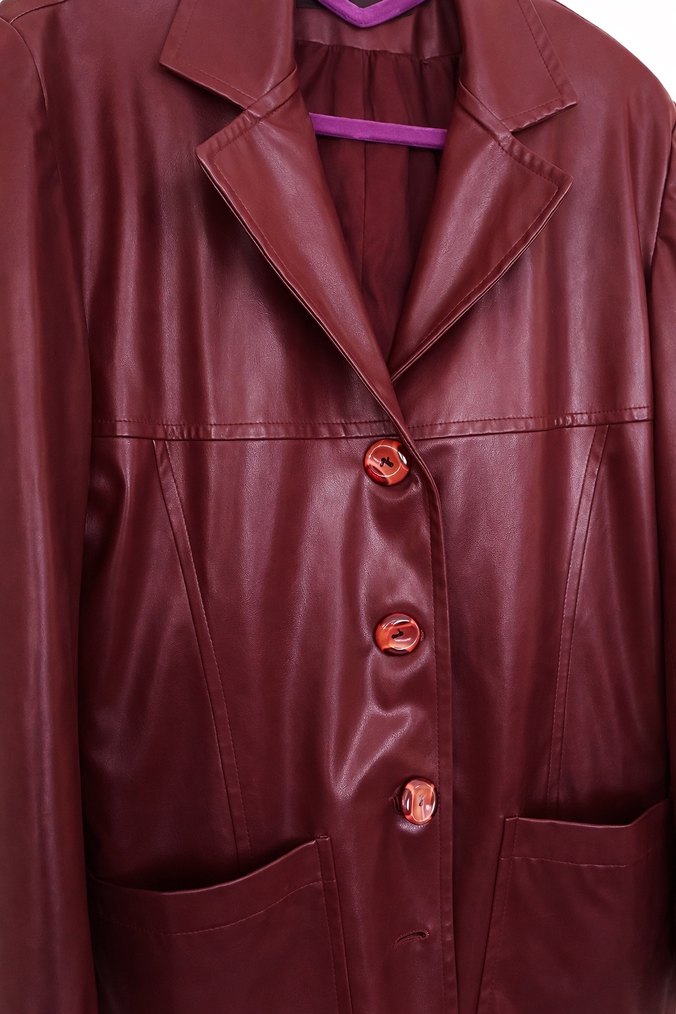 ADL Bordo Deri Ceket - Görsel 3
