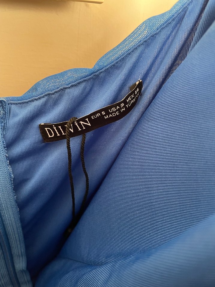 Dilvin Drapeli Straplez Mini Elbise - Görsel 4