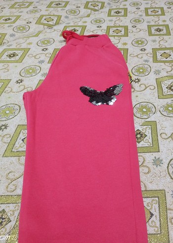 Kız Çocuk Pembe Nakışlı Eşofman Altı - Görsel 2