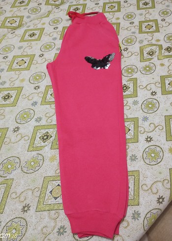 Kız Çocuk Pembe Nakışlı Eşofman Altı - Görsel 3