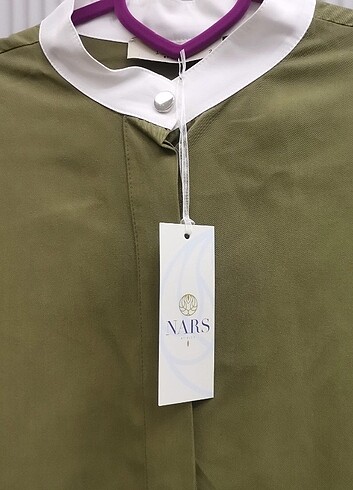 l Beden haki Renk Nars Marka İpek Cupra Kumaş Gömlek/bluz