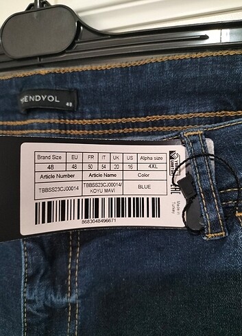 48 Beden mavi Renk Trendyol kot pantolon