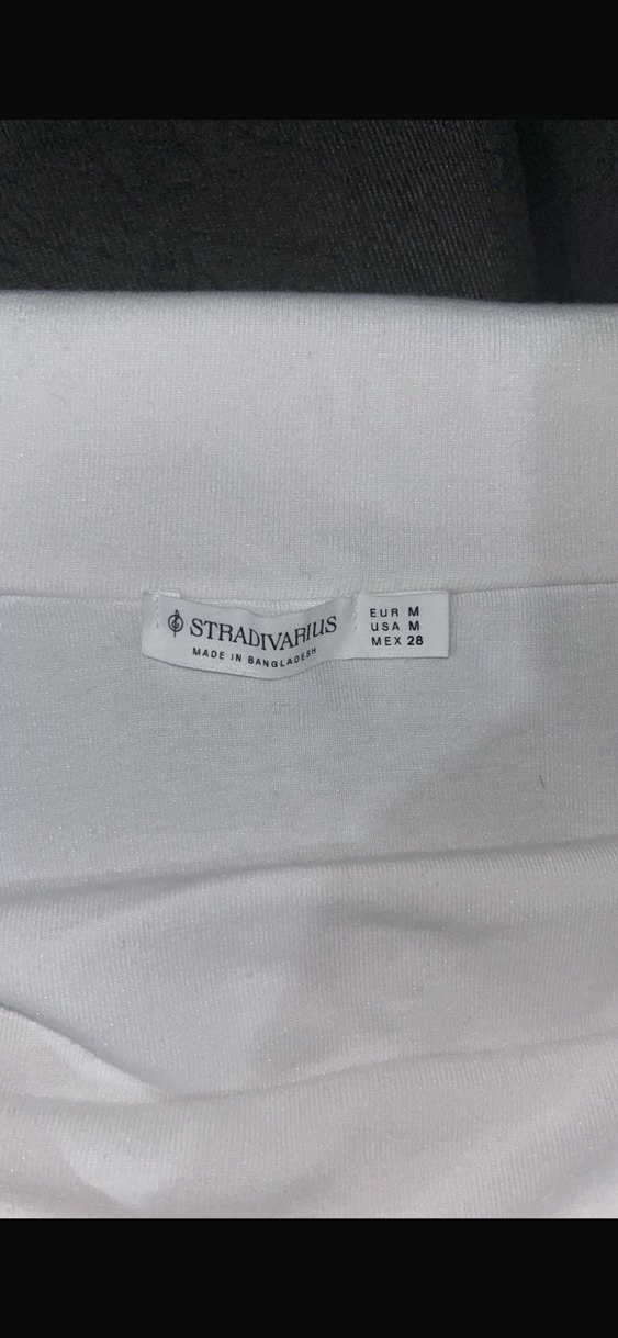 Beyaz Uzun Kollu kayık yaka stradivarius bluz - Görsel 3