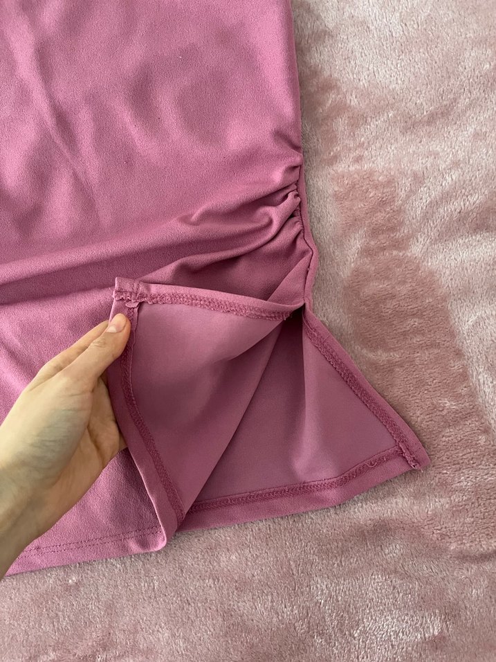 Pembe Kadın Drapeli Straplez üst - Görsel 3