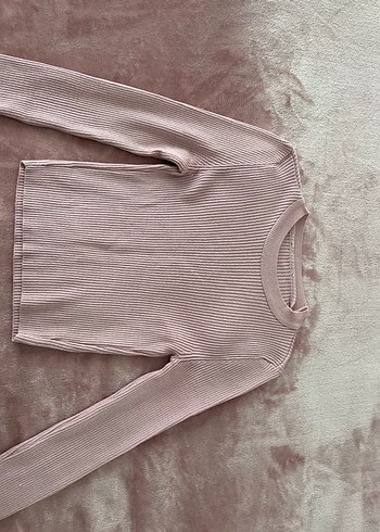 Pembe Fitilli Kadın Triko Kazak - Görsel 2